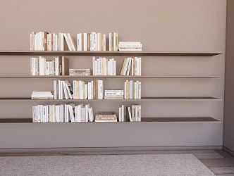 bookshelf books english books 3d model