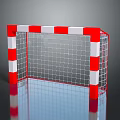Sturdy Sports Equipment Football Goal With Red And White Frame And Net