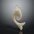 Elegant Fish Shaped Jewelry Pendant With Scaled Texture And Curved Tail Design