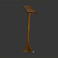 Classic Wooden Lectern With Square Top And Sturdy Four Legged Base