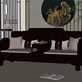 New Chinese-style Lohan Bed 3d model