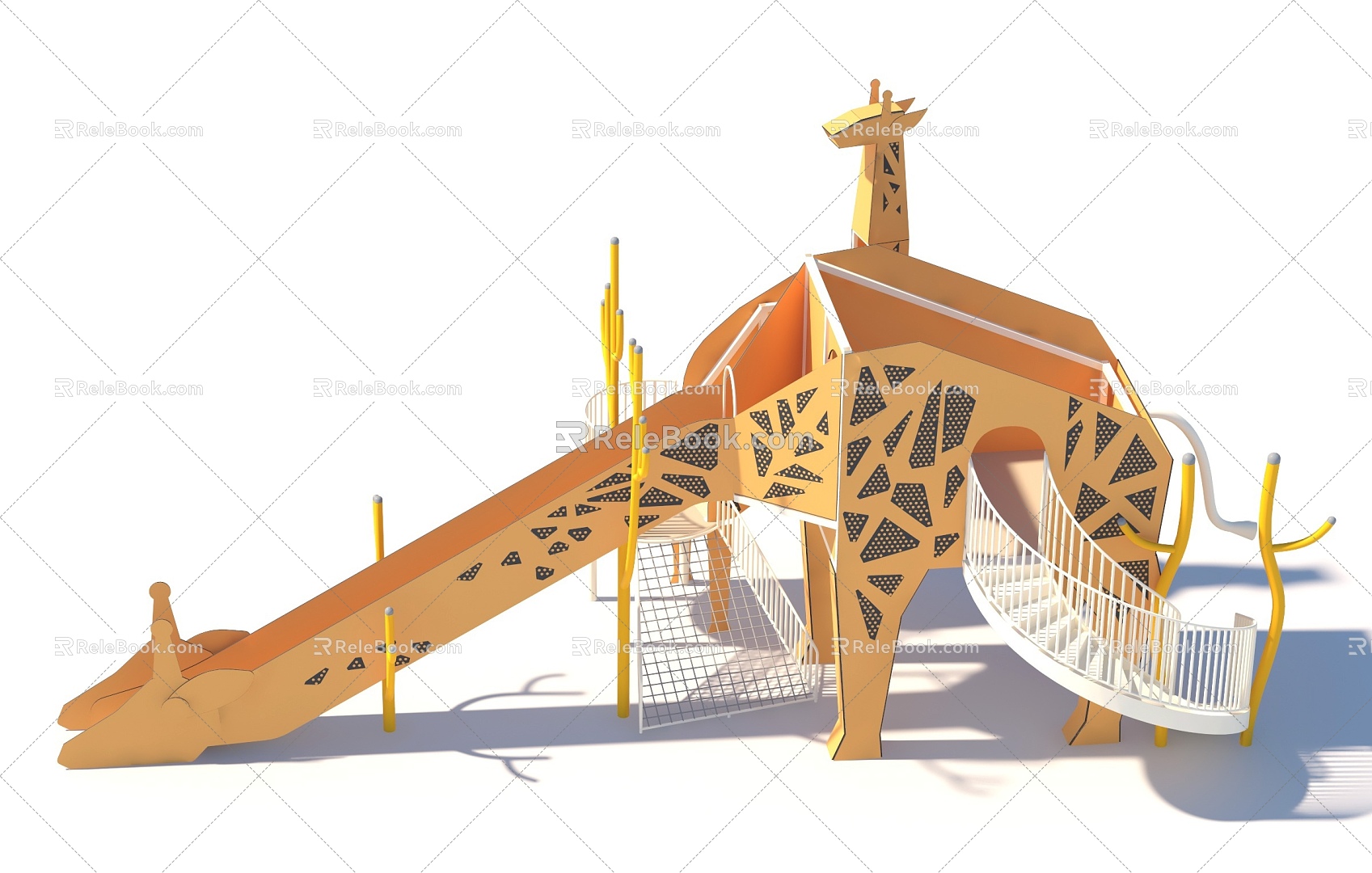 Giraffe Animal Paradise Customized Paradise Development Paradise Amusement Park Children's Paradise Playground Combination Function Slide Amusement Scoot 3d model