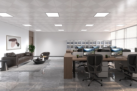 Modern Office Space Open Office Space Company Open Office Area Office Space Office Negotiation Area 3d model