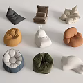 Stylish And Comfortable Bean Bag Chairs In Multiple Colors And Various Designs 3d model