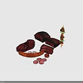 Delicious Assorted Meat Platter Featuring Grilled Steak Sausage Kebab Sliced Meat And Salami