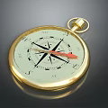 Golden Compass With Directional Scales And Red Pointer For Daily Life Supplies