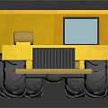 Yellow Functional Dump Truck with Large Tires and Sturdy Cab Design 3d model