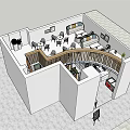 Supermarket Department Store Interior Layout With Shelves Products Staircase And Counter