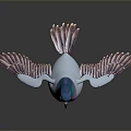 Colorful Pigeon 3D Model with Blue Head Green Neck Pink Chest and White Body