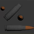 3D Rendered Bullets With Copper Tips And Metallic Casings Arranged On Dark Surface