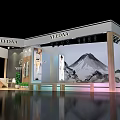 YEEDAA Exhibition Booth Design With Mountain Painting And Mannequin
