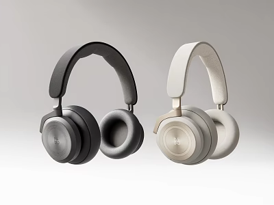 Over Ear Headphones Featuring Modern Sleek Minimalist Design In Black And White Color Options 3d model