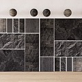 Dark stone rock modeling background wall Mao stone wall living room stone rock background modeling wall sofa background wall 3d model