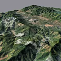 Aerial Planning View of Mountainous Terrain With Winding Rivers and Lush Green Landscapes