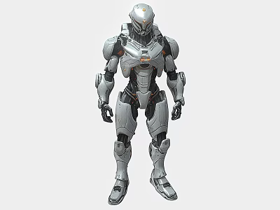 Intelligent Humanoid Robotic Machine With Metallic Armor And Mechanical Structure 3d model