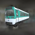 Green And White Train With Front Logo Red Green Lights And Windows