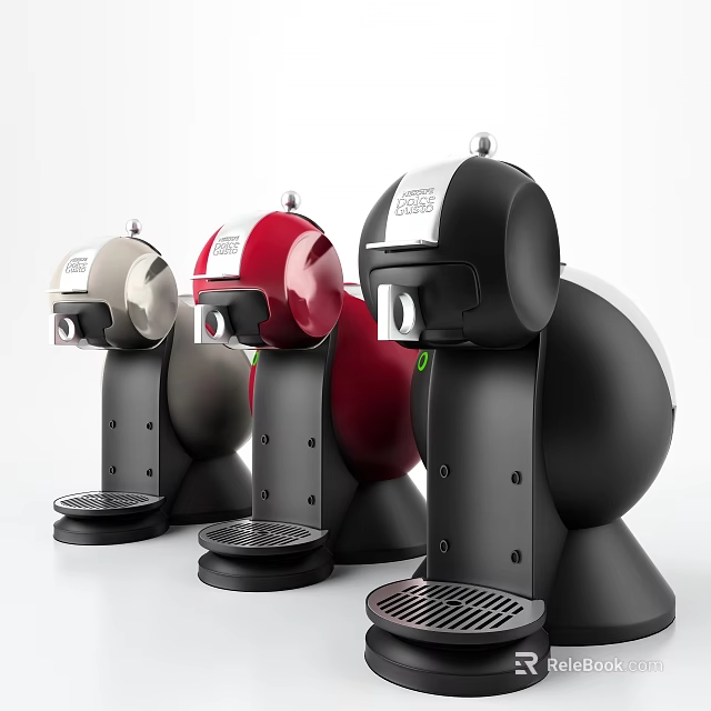 Modern Kitchen Coffee Machines With Three Color Options And Sleek Design 3d model