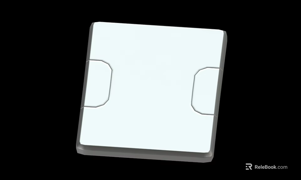 Other Modern White Square Object With Symmetrical Indentations On Black Background 3d model 
