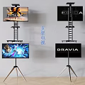 BRAVIA TVs On Tripod Stands Displaying Titanic Movie And Brand Logo