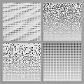 Abstract Dot Pattern Designs With Grid Random And Diagonal Arrangements 3d model