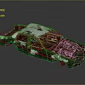 Old Rusted Abandoned Car Body With Damaged Frame And Peeling Paint 3d model