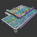 Industrial Equipment Design Featuring Metal Framework Pipes Platforms and Mechanical Components