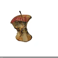 Bitten Apple With Red And Yellow Skin Showing Bite Marks And Core 3d model
