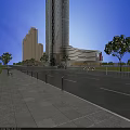 Modern Commercial Complex With Glass Facade Skyscraper And Urban Retail Office Facilities