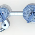 Modern Shell Shaped Playground Equipment With Blue White Slide And Spiral Staircase