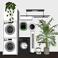 Washing machine green plant mopping robot air conditioner 3d model