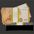 Stacked 500 Euro Banknotes Bundled with Yellow Tape as Household Decor Items