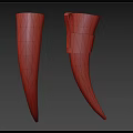 Vintage Horn Wine Cups With Red Cross And Leather Strap Design