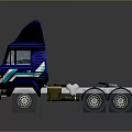 Vibrant Blue Semi Truck Showcasing Modern Cab Design And Exterior Details