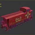 Red Santa Fe New Mexico Train Car With Yellow Logo On Track