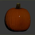 Orange Round Pumpkin As Household Decorative Item With Natural Stem And Smooth Surface