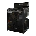 Black Whirlpool Modern Kitchen Electric Oven With Glass Door And Control Knobs