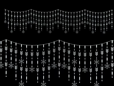 Decorative Hanging String Lights With Snowflake And Arrow Patterns For Home Decoration 3d model