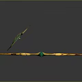 Ornate Decorative Weapon Sword With Golden Wings Green Gemstone And Intricate Handle Design