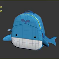 Cute Whale Shaped Blue Backpack With Yellow Trim And White Bottom For Kids