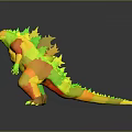 Godzilla 3D Creature Model Design With Spiked Back Open Mouth And Grey Skin