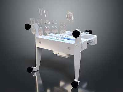 Professional Hardware Tools Equipment with White Frame Wheels and Transparent Components 3d model