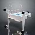 Professional Hardware Tools Equipment with White Frame Wheels and Transparent Components 3d model