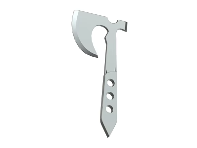 Metal Single Bladed Axe Weapon With Practical Handle And Three Holes Design 3d model