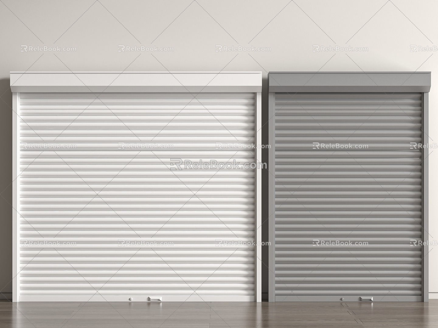 Rolling shutter door, rolling gate, garage door, shop door 3d model