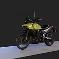 Olive Green Adventure Motorcycle With Black Accents And Star Emblem Design