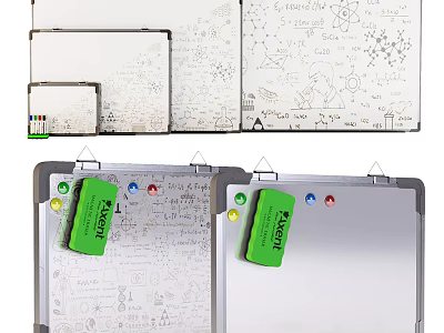Music Instrument Drawing Tools With Colored Markers And Whiteboard Surfaces 3d model