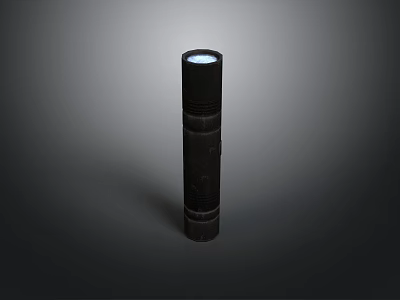 Black Tactical Flashlight With Bright LED Light And Durable Metal Body 3d model