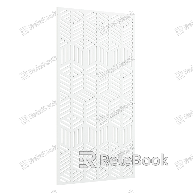 Modern background wall white grid model