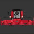 Red Agricultural Combine Harvester Farm Equipment With Front Header And Cab