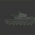 Green Military Tank 3D Render Model With Turret Tracks And Cannon